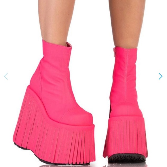 neon platform boots